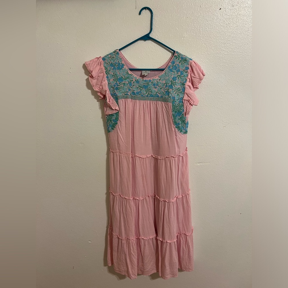 Embroidered Midi Dress